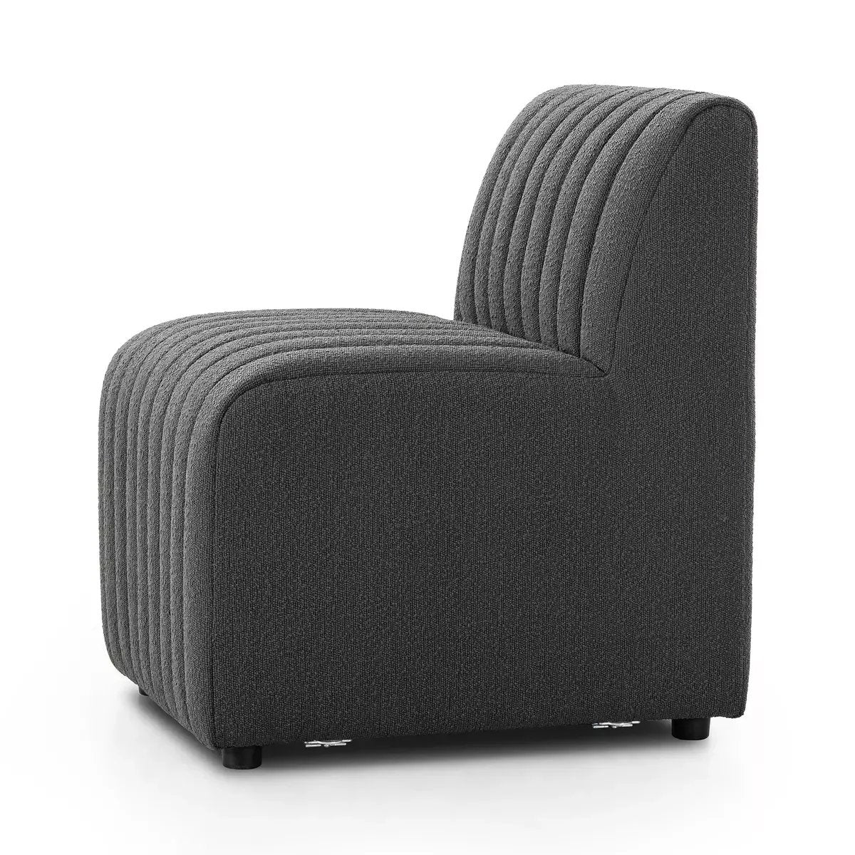 Featuring Augustine Dining Bench Pieces in Fiqa Boucle Charcoal by Four Hands at Amethyst Home. We love the dramatic channeling, for trend-forward texture and sumptuous sit with this Augustine Dining Bench Pieces. Comfy and perfect for gathering the whole family. 
Choose your pieces:Chair: 25"W x 28"L x 31.50"HCorner Chair: 28"W x 28"L x 31.50"HChair +. Amethyst Home provides interior design, new home construction design consulting, vintage area rugs, and lighting in the Salt Lake City metro area.