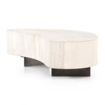 Natural beauty, total novelty. Bleached oyster-cut Guanacaste forms a petite, kidney-shaped coffee table. Visible rings speak to woods' natural graining, while a dark gunmetal-finished base provides clean contrast to the whole look. Short piece; measures 49.5"x24"x11.75". Option to pair with taller piece, sold separately. Amethyst Home provides interior design, new construction, custom furniture, and area rugs in the Des Moines metro area.