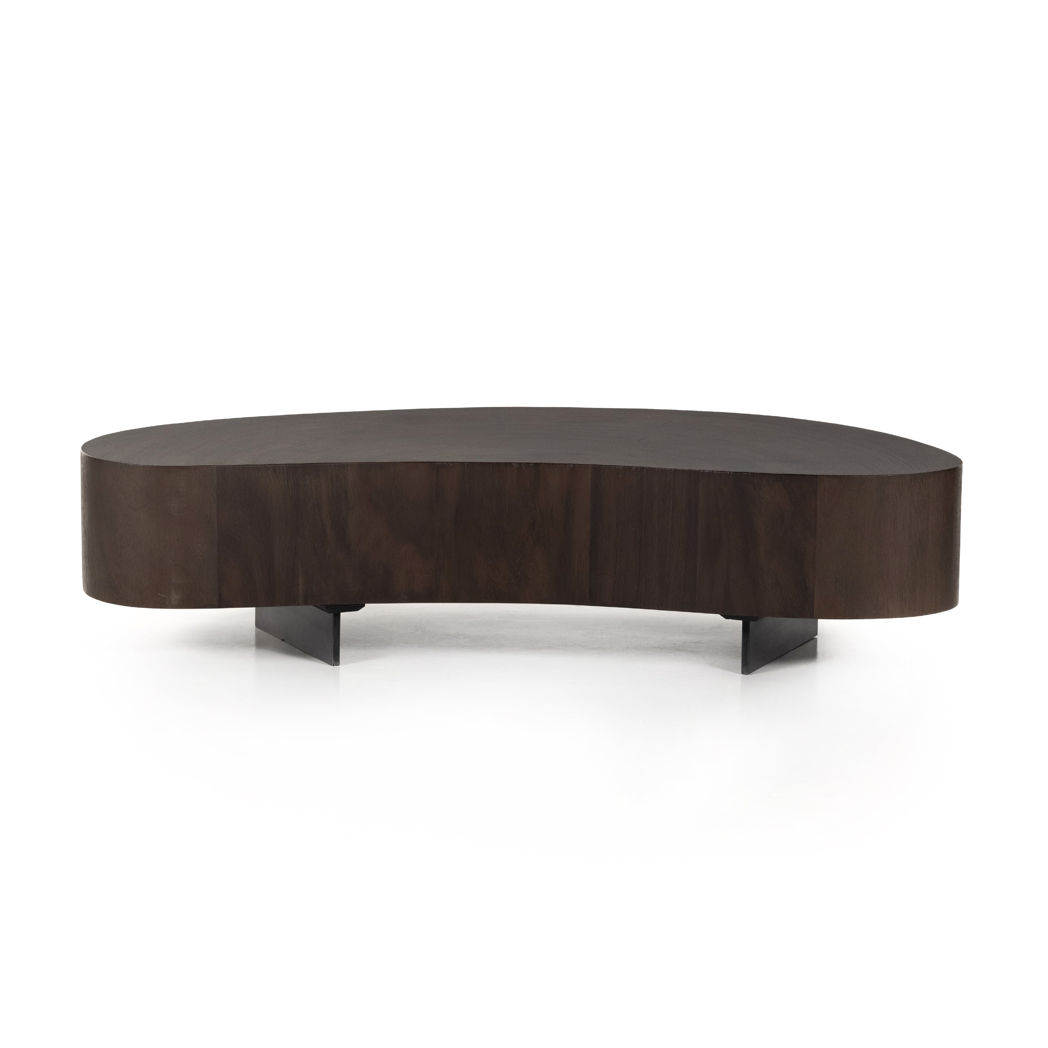 Featuring Avett Short Pc- Guanacaste Coffee Table by Four Hands at Amethyst Home. Natural beauty, total novelty. Oyster-cut Guanacaste forms a petite, kidney-shaped coffee table. Visible rings speak to woods' natural graining, while a dark gunmetal-finished base provides clean contrast to the whole look. Option to pair with taller piece, sold separately.Overall Dimensions: 49.50. Amethyst Home provides interior design, new construction, custom furniture, and area rugs in the Des Moines metro area.