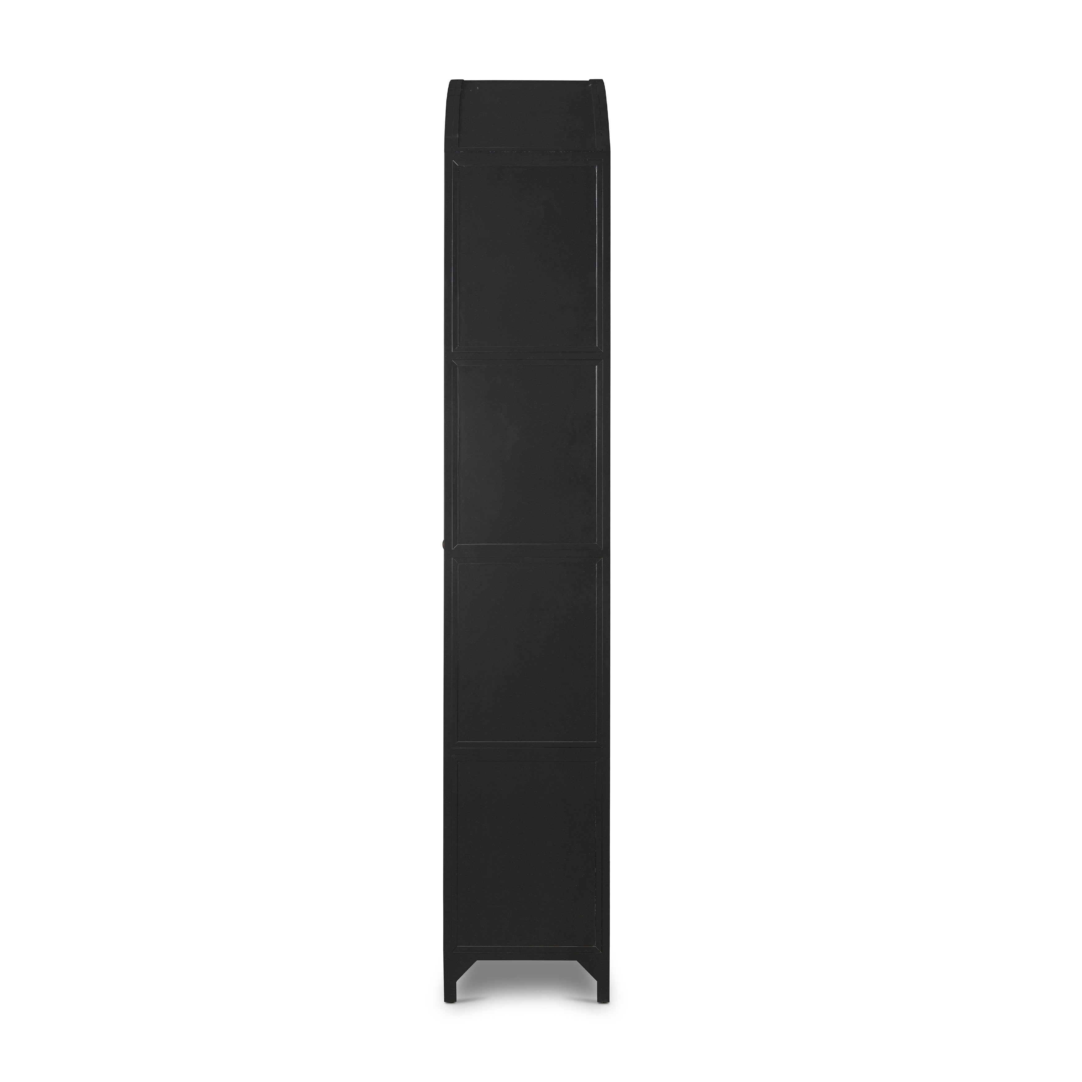 Featuring Belmont Black Wide Metal Cabinet by Four Hands at Amethyst Home. Display barware, books and keepsakes in wide, beautifully arched cabinetry. Solid iron sheeting is finished in a soft, matte black with contrasting brass hardware.
Collection: BelmontColors: Black ,Weathered Bronze ,Clear GlassMaterials: Iron ,Glass Weight: 328.49 lbsOverall Dimensions: 60"W x 15.75"L x 92.5. Amethyst Home provides interior design, new construction, custom furniture, and area rugs in the Houston metro area.