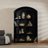 Featuring Belmont Black Wide Metal Cabinet by Four Hands at Amethyst Home. Display barware, books and keepsakes in wide, beautifully arched cabinetry. Solid iron sheeting is finished in a soft, matte black with contrasting brass hardware.
Collection: BelmontColors: Black ,Weathered Bronze ,Clear GlassMaterials: Iron ,Glass Weight: 328.49 lbsOverall Dimensions: 60"W x 15.75"L x 9. Amethyst Home provides interior design, new construction, custom furniture, and area rugs in the Washington metro area.