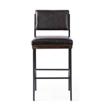 Featuring Benton Sonoma Black Stool by Four Hands at Amethyst Home. Simple and streamlined with thoughtful details. Slim, black-finished iron frame with solid oak decking, plus black top-grain leather seating for modernity. A stylish staple for any counter.Collection: AshfordColors: Sonoma Black ,Burnt Nettlewood ,Midnight IronMaterials: Top Grain Leather ,Solid Nettlewood ,Iron Wei. Amethyst Home provides interior design, new construction, custom furniture, and area rugs in the Austin metro area.