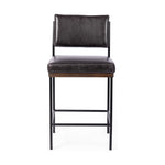 Featuring Benton Sonoma Black Stool by Four Hands at Amethyst Home. Simple and streamlined with thoughtful details. Slim, black-finished iron frame with solid oak decking, plus black top-grain leather seating for modernity. A stylish staple for any counter.Collection: AshfordColors: Sonoma Black ,Burnt Nettlewood ,Midnight IronMaterials: Top Grain Leather ,Solid Nettlewood ,Iron We. Amethyst Home provides interior design, new construction, custom furniture, and area rugs in the Houston metro area.