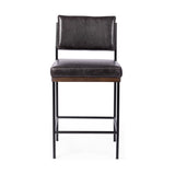 Featuring Benton Sonoma Black Stool by Four Hands at Amethyst Home. Simple and streamlined with thoughtful details. Slim, black-finished iron frame with solid oak decking, plus black top-grain leather seating for modernity. A stylish staple for any counter.Collection: AshfordColors: Sonoma Black ,Burnt Nettlewood ,Midnight IronMaterials: Top Grain Leather ,Solid Nettlewood ,Iron We. Amethyst Home provides interior design, new construction, custom furniture, and area rugs in the Houston metro area.