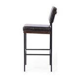 Featuring Benton Sonoma Black Stool by Four Hands at Amethyst Home. Simple and streamlined with thoughtful details. Slim, black-finished iron frame with solid oak decking, plus black top-grain leather seating for modernity. A stylish staple for any counter.Collection: AshfordColors: Sonoma Black ,Burnt Nettlewood ,Midnight IronMaterials: Top Grain Leather ,Solid Nettlewood ,Iro. Amethyst Home provides interior design, new construction, custom furniture, and area rugs in the Los Angeles metro area.