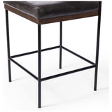 Featuring Benton Sonoma Black Stool by Four Hands at Amethyst Home. Simple and streamlined with thoughtful details. Slim, black-finished iron frame with solid oak decking, plus black top-grain leather seating for modernity. A stylish staple for any counter.Collection: AshfordColors: Sonoma Black ,Burnt Nettlewood ,Midnight IronMaterials: Top Grain Leather ,Solid Nettlewood ,Iron. Amethyst Home provides interior design, new construction, custom furniture, and area rugs in the Scottsdale metro area.