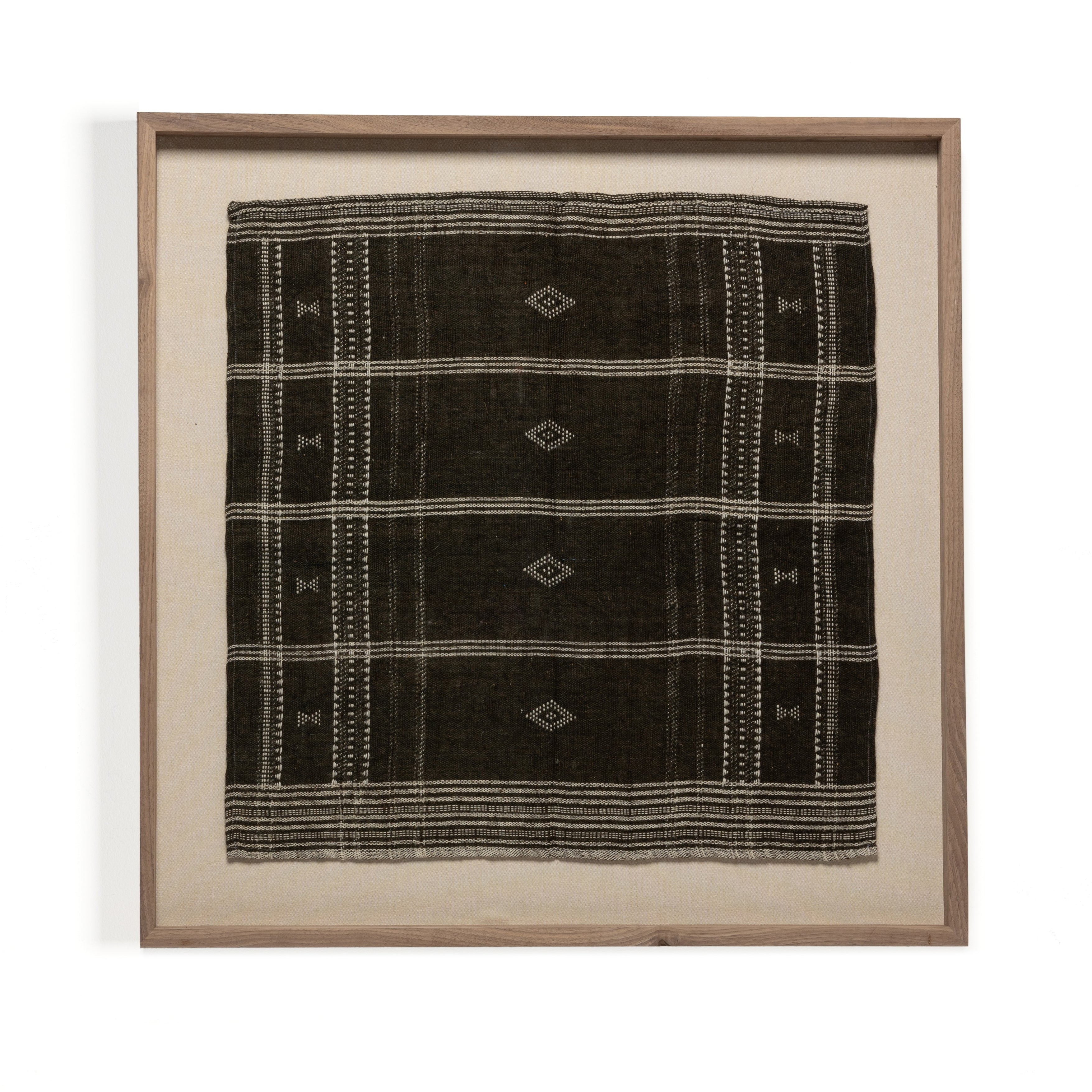 Featuring Bhujodi Chocolate With Rustic Walnut Textile by Four Hands at Amethyst Home. A 500-year-old tradition comes to life on this 100% wool, handwoven textile. Crafted on a traditional frame loom following a tradition created by the Vankars of the Bhujodi village in India, a process that can take up to two days to complete. Finished with fringe tassels on. Amethyst Home provides interior design, new home construction design consulting, vintage area rugs, and lighting in the Seattle metro area.