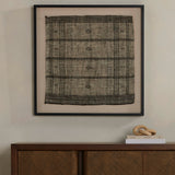 Featuring Bhujodi Mocha With Rustic Walnut Textile by Four Hands at Amethyst Home. A 500-year-old tradition comes to life on this 100% wool, handwoven textile. Crafted on a traditional frame loom following a tradition created by the Vankars of the Bhujodi village in India, a process that can take up to two days to complete. Finished with fringe tassels on bot. Amethyst Home provides interior design, new home construction design consulting, vintage area rugs, and lighting in the Houston metro area.