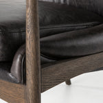 Featuring Braden Durango Smoke Chair by Four Hands at Amethyst Home. Dramatic arms and a deeper seat offer relaxation with mid-century modern sophistication. Sculpted frame adds an architectural feel to rich, black top-grain leather.Overall Dimensions: 27.25"W x 30.25"L x 32.25"H
Collection: AshfordColors: Durango Smoke ,Warm OakMaterials: Top Grain Leather ,Solid Oak Weight: 29. Amethyst Home provides interior design, new construction, custom furniture, and area rugs in the Des Moines metro area.