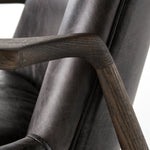Featuring Braden Durango Smoke Chair by Four Hands at Amethyst Home. Dramatic arms and a deeper seat offer relaxation with mid-century modern sophistication. Sculpted frame adds an architectural feel to rich, black top-grain leather.Overall Dimensions: 27.25"W x 30.25"L x 32.25"H
Collection: AshfordColors: Durango Smoke ,Warm OakMaterials: Top Grain Leather ,Solid Oak Weight: 2. Amethyst Home provides interior design, new construction, custom furniture, and area rugs in the Kansas City metro area.