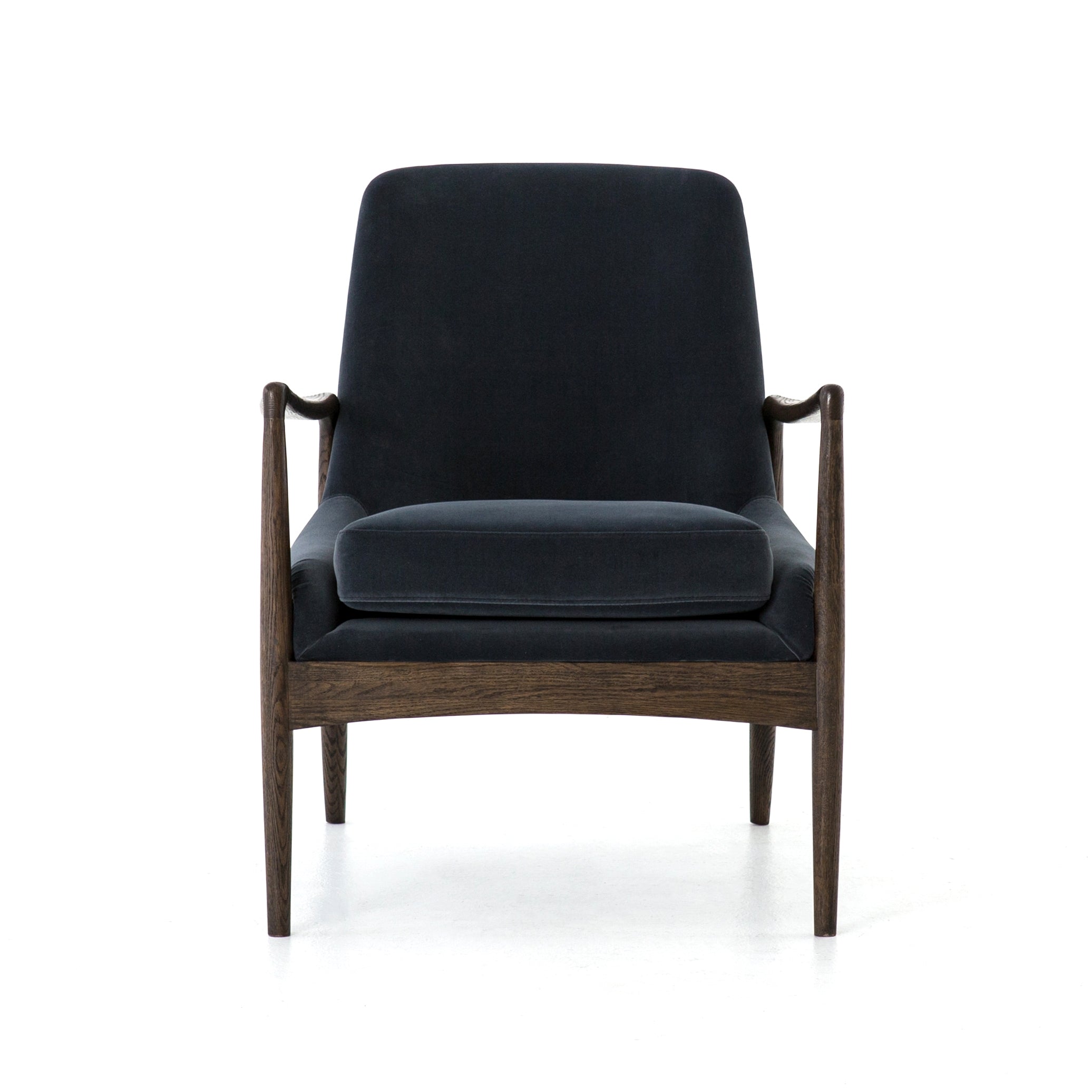 Featuring Braden Modern Velvet Shadow Chair by Four Hands at Amethyst Home. Dramatic arms and deep seat offer relaxation with mid-century modern sophistication. Sculpted cedar frame adds an architectural feel to neutral-toned velvet upholstery.Overall Dimensions: 27.25"W x 30.25"L x 32.25"H
Collection: AshfordColors: Modern Velvet Shadow ,Warm OakMaterials: 100% Polyester ,Soli. Amethyst Home provides interior design, new construction, custom furniture, and area rugs in the Los Angeles metro area.