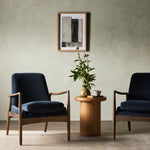 Featuring Braden Modern Velvet Shadow Chair by Four Hands at Amethyst Home. Dramatic arms and deep seat offer relaxation with mid-century modern sophistication. Sculpted cedar frame adds an architectural feel to neutral-toned velvet upholstery.Overall Dimensions: 27.25"W x 30.25"L x 32.25"H
Collection: AshfordColors: Modern Velvet Shadow ,Warm OakMaterials: 100% Polyester ,Solid O. Amethyst Home provides interior design, new construction, custom furniture, and area rugs in the Portland metro area.