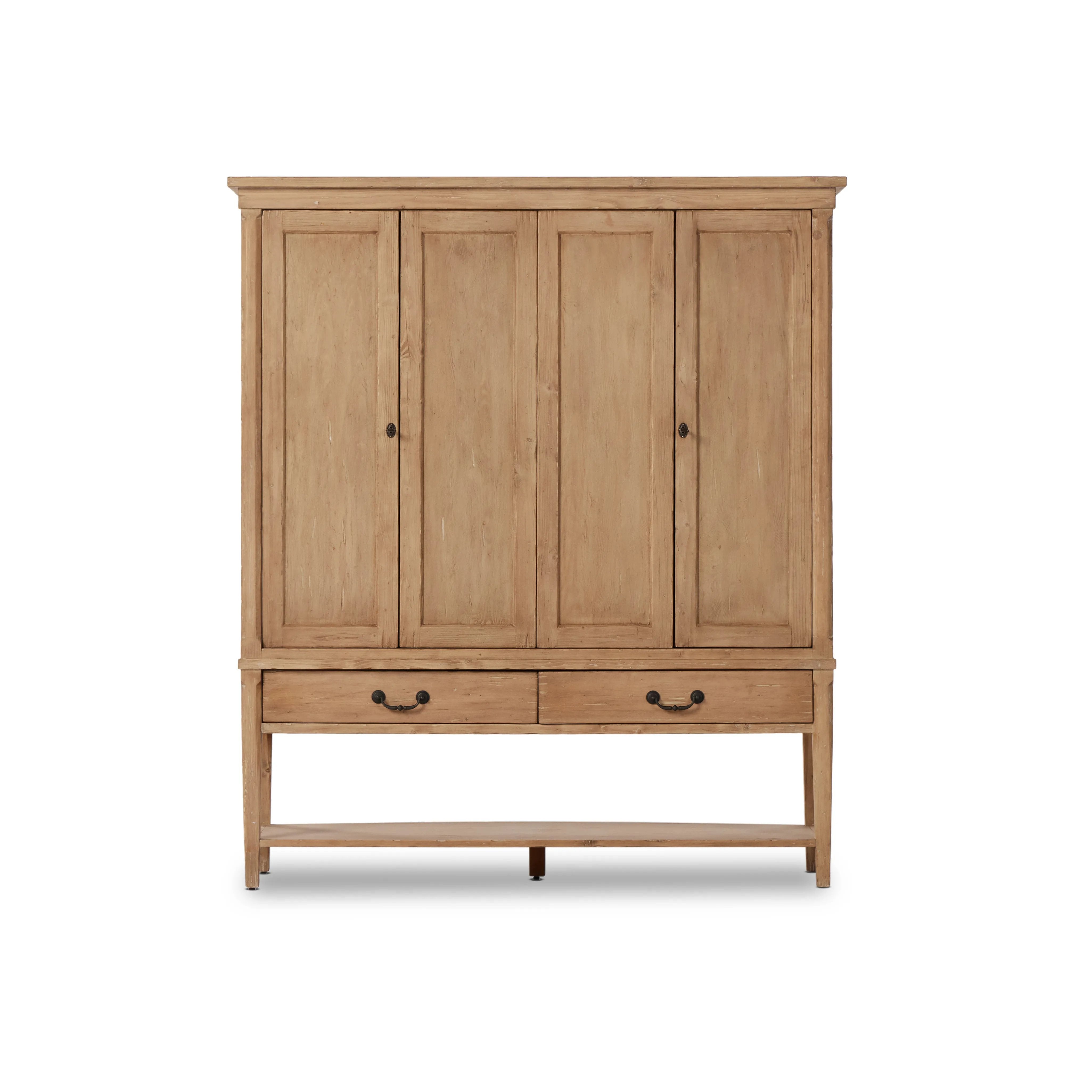 Featuring Brimley Aged Light Pine Wide Cabinet by Four Hands at Amethyst Home. Inspired by clean Scandinavian design, a light finish balances the large scale of solid pine cabinetry. Interior shelving plus dual drawers bring bonus storage options to any space.Overall Dimensions: 19"W x 60"L x 69"H
Collection: CordellaColors: Aged Light Pine ,Distressed Cop. Amethyst Home provides interior design, new home construction design consulting, vintage area rugs, and lighting in the Des Moines metro area.