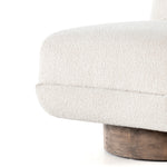 Featuring Bronwyn Knoll Natural Swivel Chair by Four Hands at Amethyst Home. A stylish play on function. With chunky, cream-colored upholstery, armless accent seating tops a parawood 360-degree swivel base, wire-brushed for vintage vibes. Option to pair with matching side table, which can be fastened or removed from either side with ease.Overall Dimensions: 25"W x 39"L x 31.50". Amethyst Home provides interior design, new construction, custom furniture, and area rugs in the Kansas City metro area.
