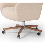Featuring Cade Lisbon Cream Desk Chair by Four Hands at Amethyst Home. An executive-style chair is upholstered in a high-performance fabric, with subtle curves for a dramatic look and comfortable sit. Casters and seat heigh adjustability for ease in the modern office.
Collection: AllstonColors: Polished Aluminum ,Toasted Ash ,Lisbon CreamMaterials: Aluminum ,Solid Ash ,73% Pl, 19. Amethyst Home provides interior design, new construction, custom furniture, and area rugs in the Calabasas metro area.