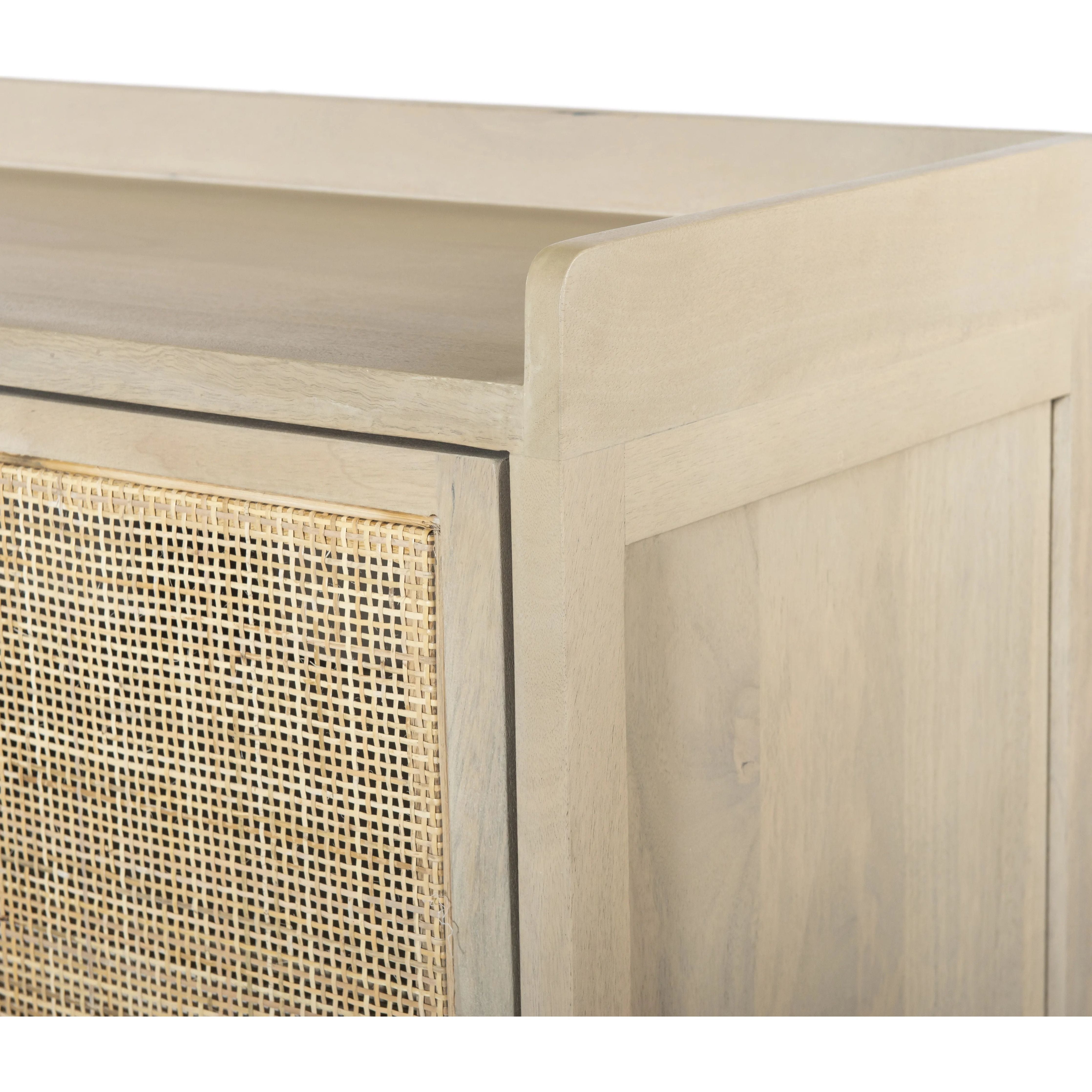 Featuring Caprice Natural Mango Sideboard by Four Hands at Amethyst Home. Monochromatic with a textural twist. Natural mango frames woven cane fronts, with black iron hardware for subtle contrast. Inside, spacious shelving awaits storage of dinnerware and more.Overall Dimensions: 72"W x 17"L x 33"H
Collection: LeightonColors: Natural Mango ,Gunmetal ,Natural Ca. Amethyst Home provides interior design, new home construction design consulting, vintage area rugs, and lighting in the Omaha metro area.