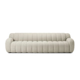 Featuring Carina Weslie Flax Sofa by Four Hands at Amethyst Home. Grand in scale and comfort, this plush sofa features wide dramatic channeling for extra volume and a cloud-like look and sit. Covered in a recycled olefin fabric, known for its UV-resistant, water-repellent and quick-drying abilities, in a Turkish weave with a classic tweed feel.
Overall Dimensio. Amethyst Home provides interior design, new home construction design consulting, vintage area rugs, and lighting in the Omaha metro area.