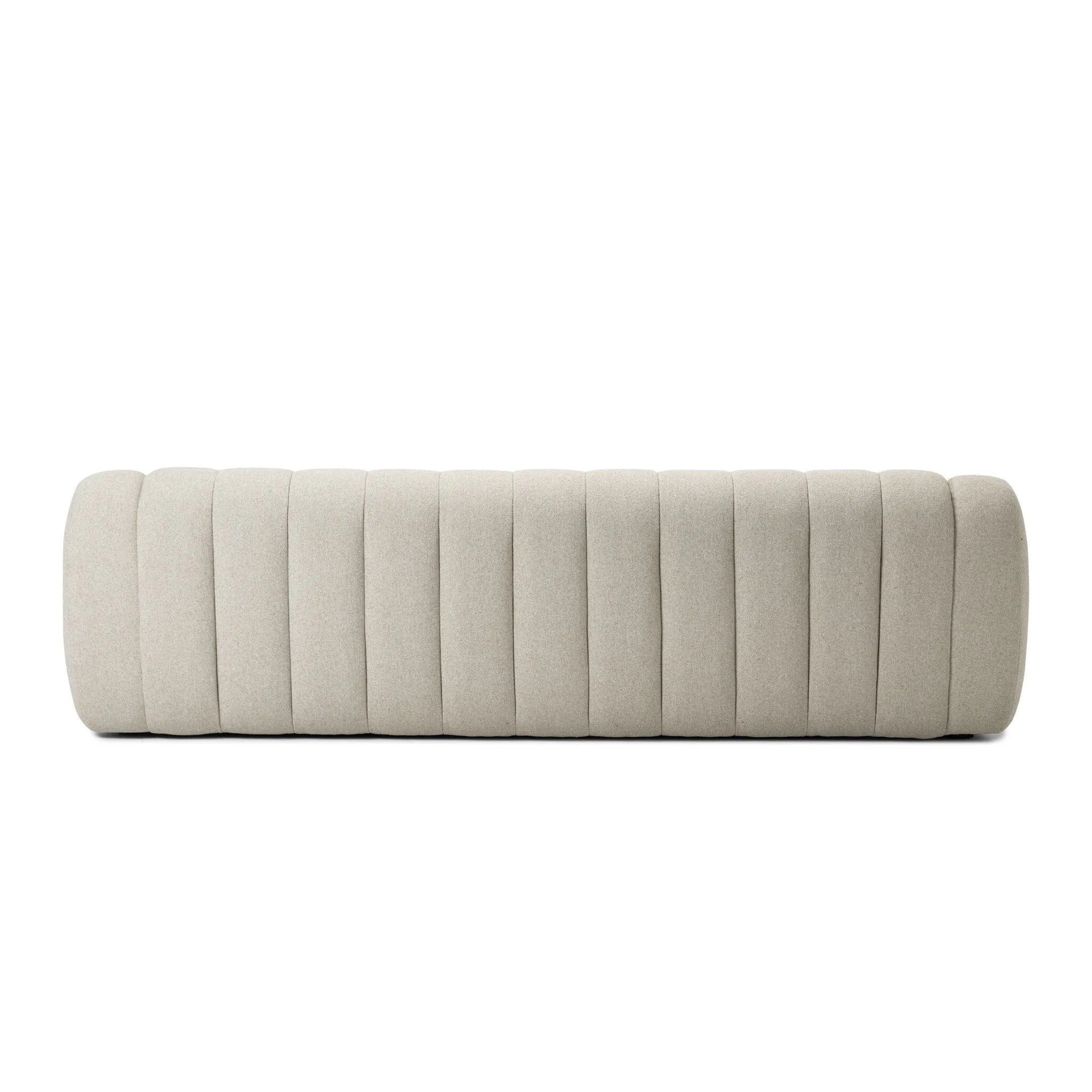 Featuring Carina Weslie Flax Sofa by Four Hands at Amethyst Home. Grand in scale and comfort, this plush sofa features wide dramatic channeling for extra volume and a cloud-like look and sit. Covered in a recycled olefin fabric, known for its UV-resistant, water-repellent and quick-drying abilities, in a Turkish weave with a classic tweed feel.
Overall Dimens. Amethyst Home provides interior design, new home construction design consulting, vintage area rugs, and lighting in the Seattle metro area.