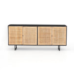 Featuring Carmel Black Wash Sideboard by Four Hands at Amethyst Home. Mid-century-inspired style with an organic twist. Surro