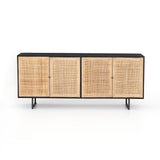 Featuring Carmel Black Wash Sideboard by Four Hands at Amethyst Home. Mid-century-inspired style with an organic twist. Surro
