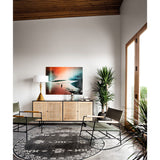 Featuring Carmel Black Wash Sideboard by Four Hands at Amethyst Home. Mid-century-inspired style with an organic twist. Surro
