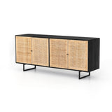 Featuring Carmel Black Wash Sideboard by Four Hands at Amethyst Home. Mid-century-inspired style with an organic twist. Surro