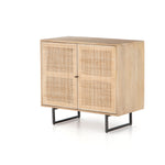 Featuring Carmel Natural Mango Small Cabinet by Four Hands at Amethyst Home. Mid-century style with an organic twist. Surrounded by mango casing, light cane weaves for a fresh look with natural depth. Angular gunmetal-finished iron legs offer an intriguing contrast of texture and tone. Perfect solo or paired up.Overall Dimensions: 35"W x 18"L x 32"HColors: Natural Cane, Natural Mango, Cha. Amethyst Home provides interior design services, furniture, rugs, and lighting in the Kansas City metro area.