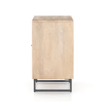 Featuring Carmel Natural Mango Small Cabinet by Four Hands at Amethyst Home. Mid-century style with an organic twist. Surrounded by mango casing, light cane weaves for a fresh look with natural depth. Angular gunmetal-finished iron legs offer an intriguing contrast of texture and tone. Perfect solo or paired up.Overall Dimensions: 35"W x 18"L x 32"HColors: Natural Cane, Natural Mango, Cha. Amethyst Home provides interior design services, furniture, rugs, and lighting in the Los Angeles metro area.