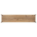 Designed by Thomas Bina and Ronald Sasson, a design partnership blending both modern minimalist and Brazilian influences. This grand-scale dresser is crafted from natural reclaimed French oak with plenty of graining, cracking and movement across the drawer fronts. Detailed with angled legs and exposed joinery on the top. Amethyst Home provides interior design, new home construction design consulting, vintage area rugs, and lighting in the San Diego metro area.