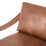 Featuring Cesar Heirloom Sienna Chair by Four Hands at Amethyst Home. The Cesar Heirloom Sienna Chair gets a grand, elevated look. Solid wood frame is shaped, curved and smoothed on all edges. Cushioned seat and back are upholstered in our heirloom leather. Sourced from one of the oldest family-owned tanneries in Italy’s Bassano del Grappa, heirloom leather is salvaged and processed from upcyc. Amethyst Home provides interior design services, furniture, rugs, and lighting in the Austin metro area.
