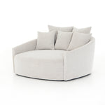 Featuring Chloe Delta Bisque Media Lounger by Four Hands at Amethyst Home. Roomy style. Off-white high-performance fabric covers a dramatic U shape for a spacious, sink-in sit. Throw pillows present an added touch of comfort to this sensibly styled media lounger, perfect for movie nights. Performance fabrics are specially created to withstand spills, stains. Amethyst Home provides interior design, new home construction design consulting, vintage area rugs, and lighting in the Charlotte metro area.