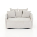 Featuring Chloe Delta Bisque Media Lounger by Four Hands at Amethyst Home. Roomy style. Off-white high-performance fabric covers a dramatic U shape for a spacious, sink-in sit. Throw pillows present an added touch of comfort to this sensibly styled media lounger, perfect for movie nights. Performance fabrics are specially created to withstand spills, stain. Amethyst Home provides interior design, new home construction design consulting, vintage area rugs, and lighting in the Des Moines metro area.