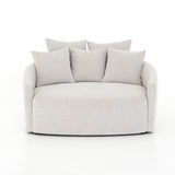 Featuring Chloe Delta Bisque Media Lounger by Four Hands at Amethyst Home. Roomy style. Off-white high-performance fabric covers a dramatic U shape for a spacious, sink-in sit. Throw pillows present an added touch of comfort to this sensibly styled media lounger, perfect for movie nights. Performance fabrics are specially created to withstand spills, stain. Amethyst Home provides interior design, new home construction design consulting, vintage area rugs, and lighting in the Des Moines metro area.