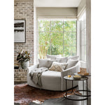 Featuring Chloe Delta Bisque Media Lounger by Four Hands at Amethyst Home. Roomy style. Off-white high-performance fabric covers a dramatic U shape for a spacious, sink-in sit. Throw pillows present an added touch of comfort to this sensibly styled media lounger, perfect for movie nights. Performance fabrics are specially created to withstand spills, stains, . Amethyst Home provides interior design, new home construction design consulting, vintage area rugs, and lighting in the Houston metro area.