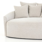 Featuring Chloe Delta Bisque Media Lounger by Four Hands at Amethyst Home. Roomy style. Off-white high-performance fabric covers a dramatic U shape for a spacious, sink-in sit. Throw pillows present an added touch of comfort to this sensibly styled media lounger, perfect for movie nights. Performance fabrics are specially created to withstand spills, stains, hi. Amethyst Home provides interior design, new home construction design consulting, vintage area rugs, and lighting in the Omaha metro area.