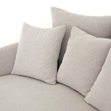 Featuring Chloe Delta Bisque Media Lounger by Four Hands at Amethyst Home. Roomy style. Off-white high-performance fabric covers a dramatic U shape for a spacious, sink-in sit. Throw pillows present an added touch of comfort to this sensibly styled media lounger, perfect for movie nights. Performance fabrics are specially created to withstand spills, stains. Amethyst Home provides interior design, new home construction design consulting, vintage area rugs, and lighting in the Park City metro area.