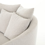 Featuring Chloe Delta Bisque Media Lounger by Four Hands at Amethyst Home. Roomy style. Off-white high-performance fabric covers a dramatic U shape for a spacious, sink-in sit. Throw pillows present an added touch of comfort to this sensibly styled media lounger, perfect for movie nights. Performance fabrics are specially created to withstand spills, stain. Amethyst Home provides interior design, new home construction design consulting, vintage area rugs, and lighting in the Washington metro area.