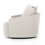 Featuring Chloe Delta Bisque Swivel Chair by Four Hands at Amethyst Home. Neutral performance fabric covers a dramatic U shape for a sink-in sit. Throw pillows add a touch of comfort to this 360-degree swivel chair. Performance fabrics are specially created to withstand spills, stains, high traffic and wear, ensuring long-term comfort and unmatched durability.Overall Dimensions: 4. Amethyst Home provides interior design, new construction, custom furniture, and area rugs in the Monterey metro area.