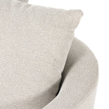 Featuring Chloe Delta Bisque Swivel Chair by Four Hands at Amethyst Home. Neutral performance fabric covers a dramatic U shape for a sink-in sit. Throw pillows add a touch of comfort to this 360-degree swivel chair. Performance fabrics are specially created to withstand spills, stains, high traffic and wear, ensuring long-term comfort and unmatched durability.Overall Dimensions:. Amethyst Home provides interior design, new construction, custom furniture, and area rugs in the Scottsdale metro area.