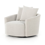 Featuring Chloe Delta Bisque Swivel Chair by Four Hands at Amethyst Home. Neutral performance fabric covers a dramatic U shape for a sink-in sit. Throw pillows add a touch of comfort to this 360-degree swivel chair. Performance fabrics are specially created to withstand spills, stains, high traffic and wear, ensuring long-term comfort and unmatched durability.Overall Dimensions: 42"W. Amethyst Home provides interior design, new construction, custom furniture, and area rugs in the Tampa metro area.