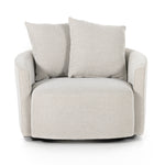 Featuring Chloe Delta Bisque Swivel Chair by Four Hands at Amethyst Home. Neutral performance fabric covers a dramatic U shape for a sink-in sit. Throw pillows add a touch of comfort to this 360-degree swivel chair. Performance fabrics are specially created to withstand spills, stains, high traffic and wear, ensuring long-term comfort and unmatched durability.Overall Dimensio. Amethyst Home provides interior design, new construction, custom furniture, and area rugs in the Winter Garden metro area.
