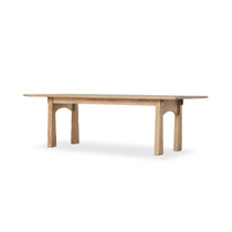 Featuring Clanton Aged Light Pine Dining Table by Four Hands at Amethyst Home. Made from light-finished pine, tapered legs and thick stretchers speak to the Swedish inspiration behind this 10-person dining table. Arched base cutouts soften a clean rectangular tabletop.Overall Dimensions: 42"W x 96"L x 30"HCollection: CordellaColors: Aged Light PineMaterials: So. Amethyst Home provides interior design, new home construction design consulting, vintage area rugs, and lighting in the Omaha metro area.