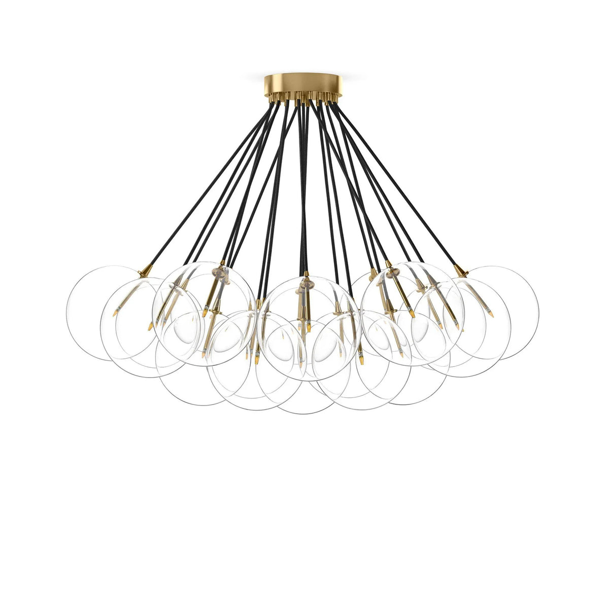 Cloud Black Cord Burnished Brass Chandelier | ready to ship!