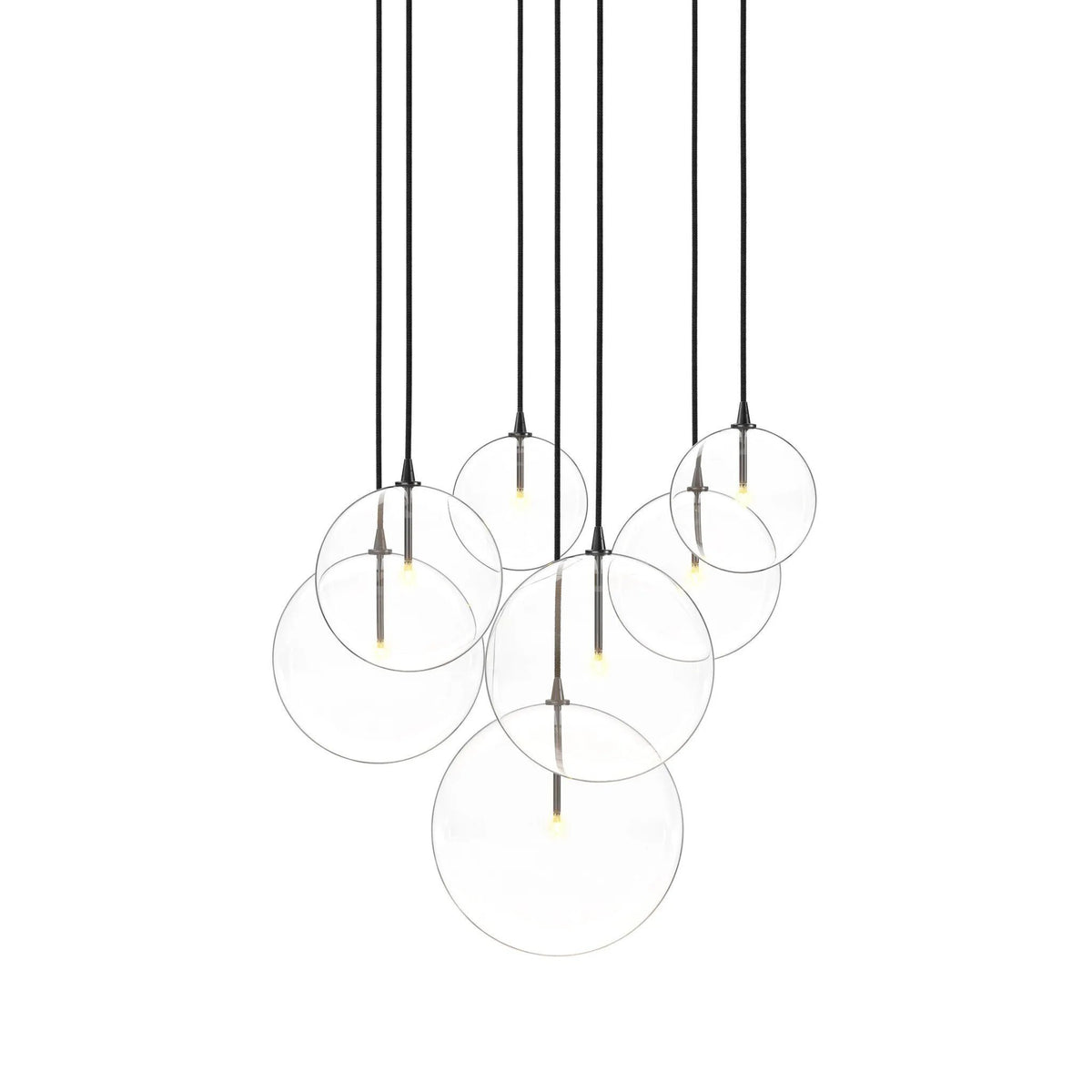 Cluster Black Cord 7 MIX Black Gunmetal Chandelier | ready to ship!