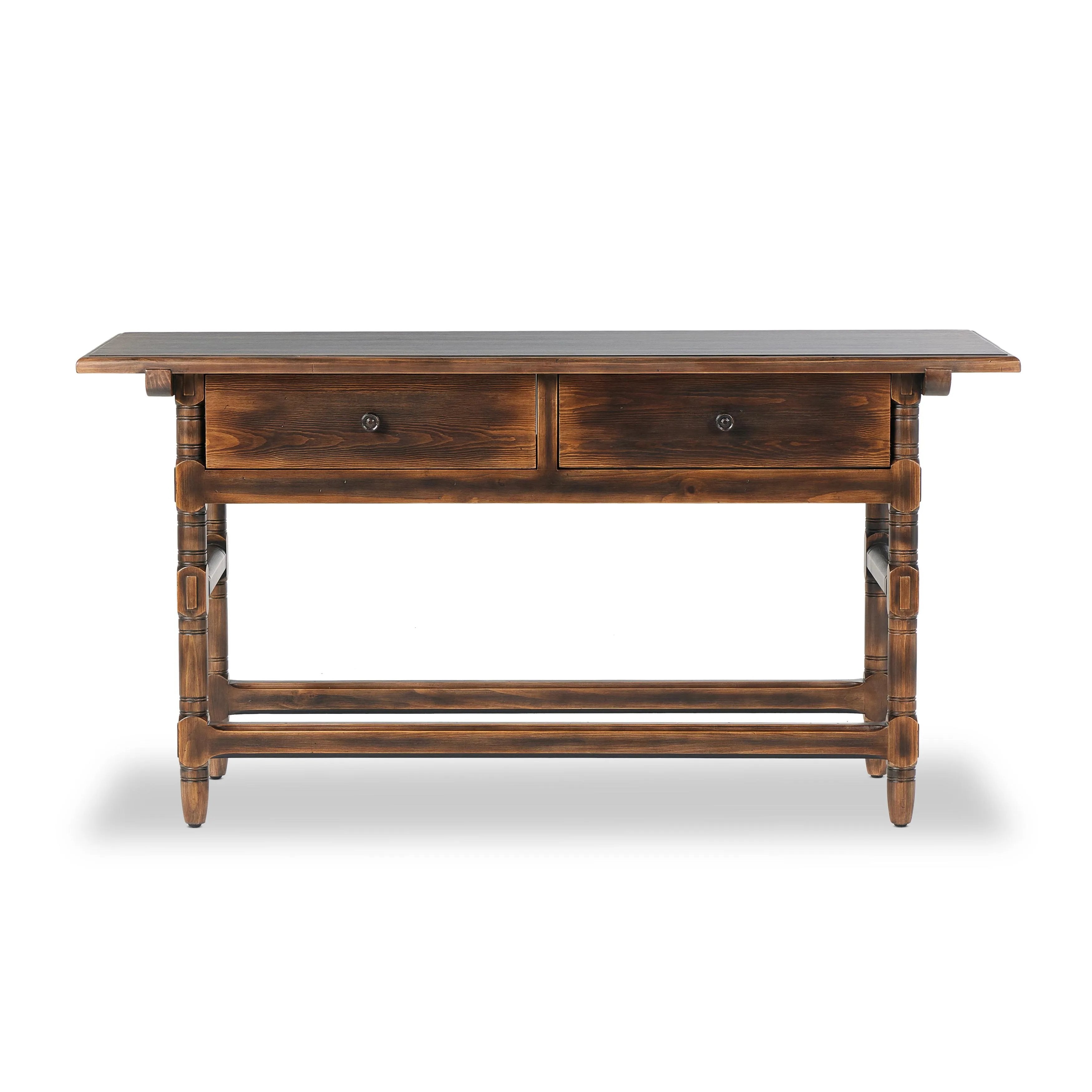 Featuring Colonial Aged Brown Table by Four Hands at Amethyst Home. Made from solid pine From the makers at Van Thiel: One-of-a-kind antique-inspired pieces crafted from solid wood with hand-applied finishes. This console creatively doubles as a kitchen island.Overall Dimensions: 26.5"W x 70"L x 36"H
Collection: Van ThielColors: Aged Bronze ,Aged Brown ,Age. Amethyst Home provides interior design, new home construction design consulting, vintage area rugs, and lighting in the Nashville metro area.