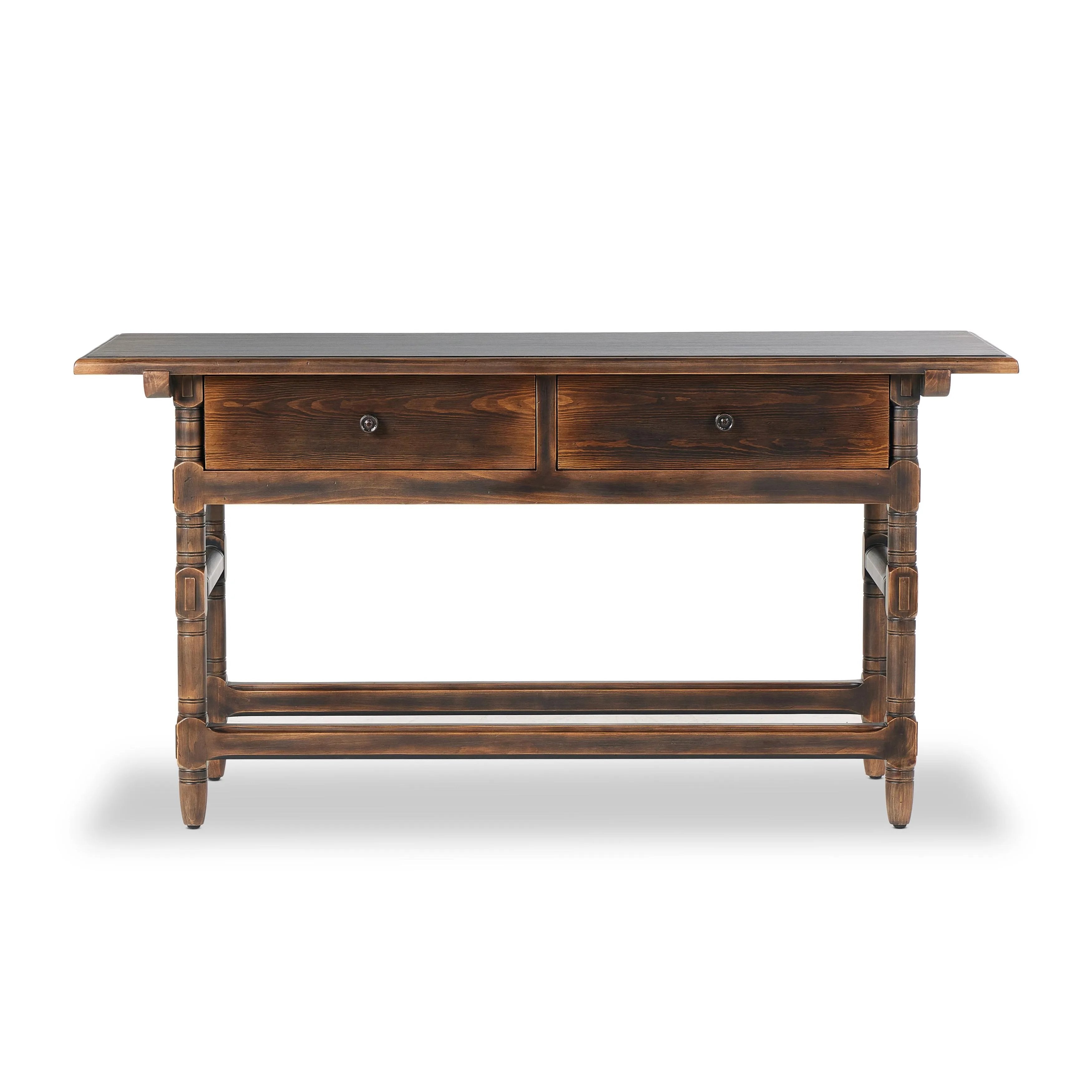Featuring Colonial Aged Brown Table by Four Hands at Amethyst Home. Made from solid pine From the makers at Van Thiel: One-of-a-kind antique-inspired pieces crafted from solid wood with hand-applied finishes. This console creatively doubles as a kitchen island.Overall Dimensions: 26.5"W x 70"L x 36"H
Collection: Van ThielColors: Aged Bronze ,Aged Brown ,Ag. Amethyst Home provides interior design, new home construction design consulting, vintage area rugs, and lighting in the Washington metro area.