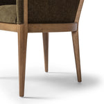 Featuring Colston Sutton Olive Dining Chair by Four Hands at Amethyst Home. A Swedish Gustavian inspired captain chair gets a modern update with high arms and an exposed frame. The tight cushion in olive fabric paired with buff parawood lends a luxe natural feel.Collection: WestgateColors: Sutton Olive ,Warm Buff ParawoodMaterials: 100% Polyester ,Solid Parawo. Amethyst Home provides interior design, new home construction design consulting, vintage area rugs, and lighting in the Austin metro area.