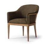 Featuring Colston Sutton Olive Dining Chair by Four Hands at Amethyst Home. A Swedish Gustavian inspired captain chair gets a modern update with high arms and an exposed frame. The tight cushion in olive fabric paired with buff parawood lends a luxe natural feel.Collection: WestgateColors: Sutton Olive ,Warm Buff ParawoodMaterials: 100% Polyester ,Solid Paraw. Amethyst Home provides interior design, new home construction design consulting, vintage area rugs, and lighting in the Houston metro area.