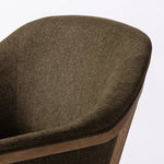 Featuring Colston Sutton Olive Dining Chair by Four Hands at Amethyst Home. A Swedish Gustavian inspired captain chair gets a modern update with high arms and an exposed frame. The tight cushion in olive fabric paired with buff parawood lends a luxe natural feel.Collection: WestgateColors: Sutton Olive ,Warm Buff ParawoodMaterials: 100% Polyester ,Solid Parawoo. Amethyst Home provides interior design, new home construction design consulting, vintage area rugs, and lighting in the Miami metro area.