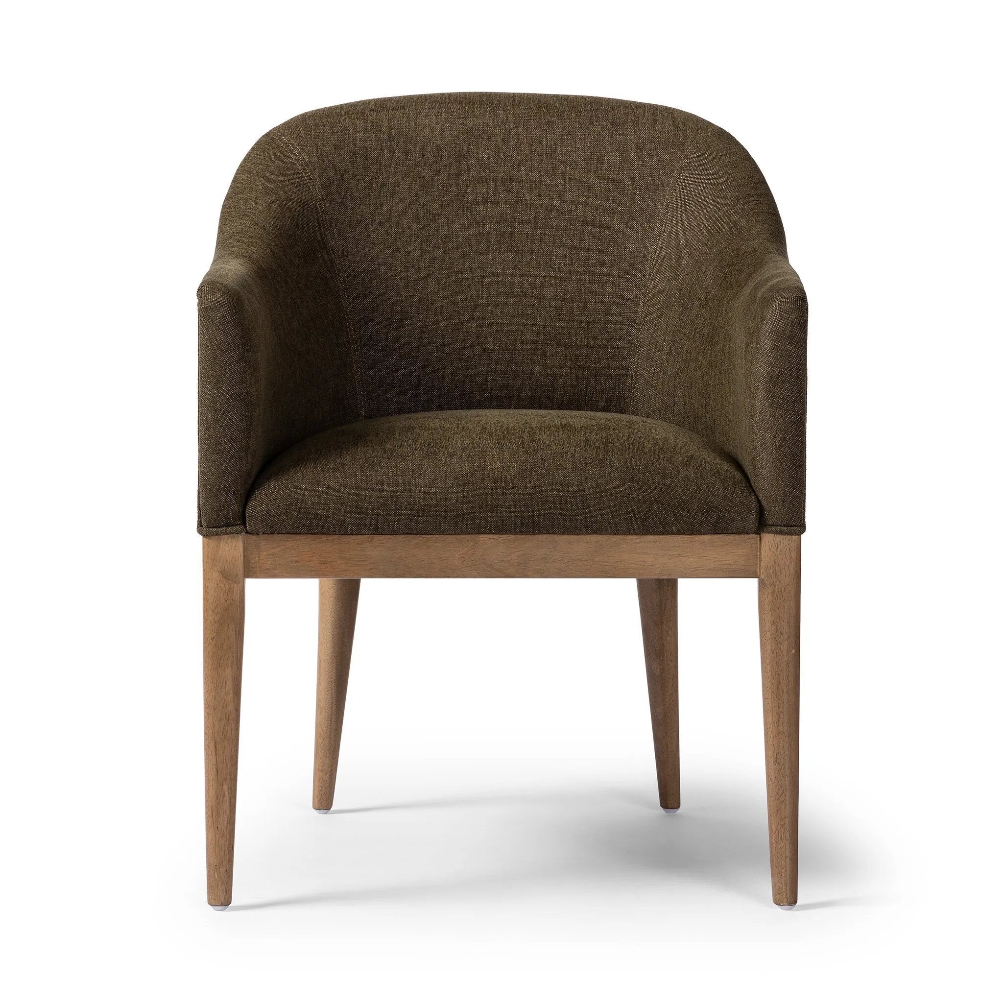 Featuring Colston Sutton Olive Dining Chair by Four Hands at Amethyst Home. A Swedish Gustavian inspired captain chair gets a modern update with high arms and an exposed frame. The tight cushion in olive fabric paired with buff parawood lends a luxe natural feel.Collection: WestgateColors: Sutton Olive ,Warm Buff ParawoodMaterials: 100% Polyester ,Solid Par. Amethyst Home provides interior design, new home construction design consulting, vintage area rugs, and lighting in the San Diego metro area.